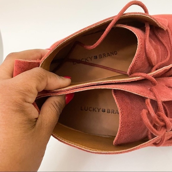 Lucky Brand Devvo Booties in Leather Maroon Orange size 7.5M - Picture 6 of 8